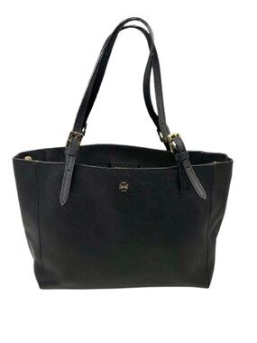 TORY BURCH~York Buckle~BLACK SAFFIANO LEATHER TOTE 3 COMPARTMENT BAG